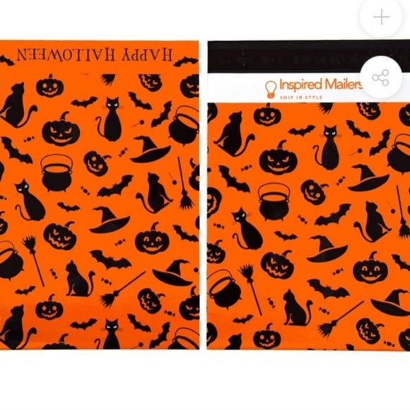 Set of 10 Happy Halloween Cats and Bats 10 x 13 Polymailers - Picture 2 of 2